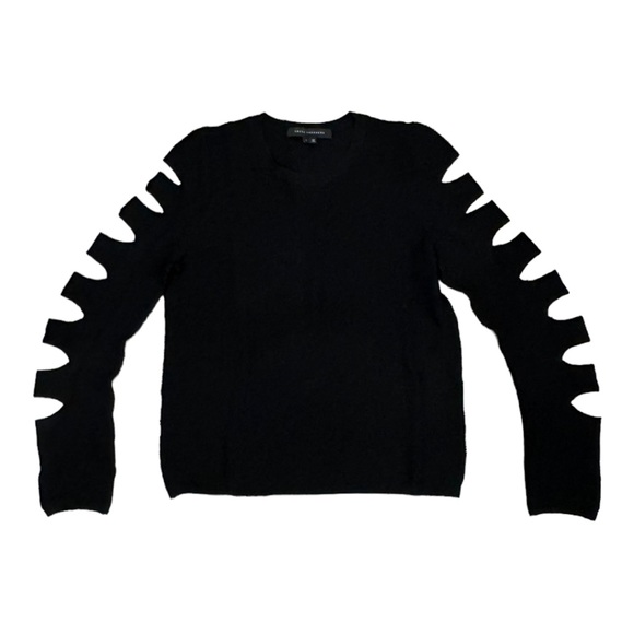 Skull Cashmere Women’s Black Slit Sleeved Sweater Size Large - Picture 2 of 7